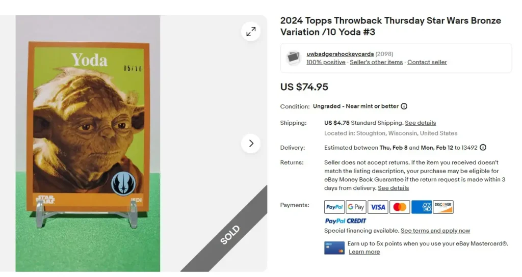 How much is a 2024 TBT Bronze Parallel Worth?